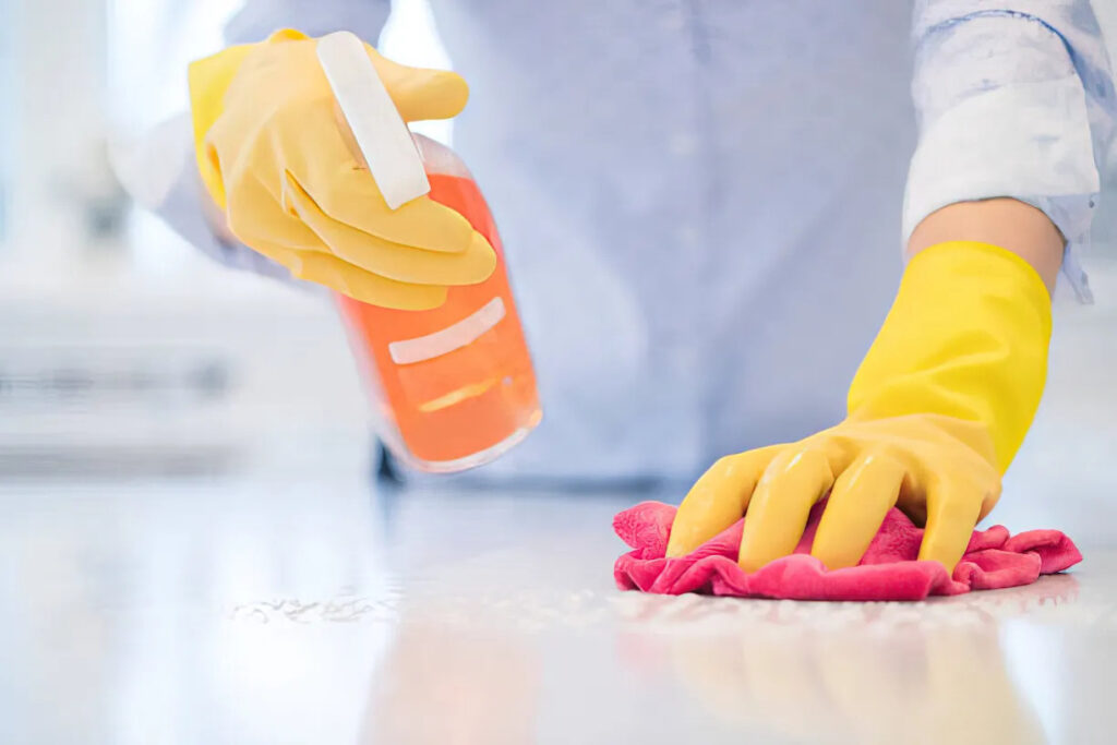 cleaning marble surface